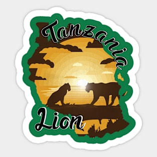 Lions Family in Tanzania Safari Sticker